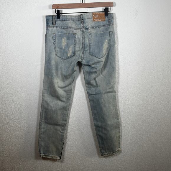 One Teaspoon Freebird Trashed Skinny Jeans Size 26 Zip Hem - Picture 5 of 5